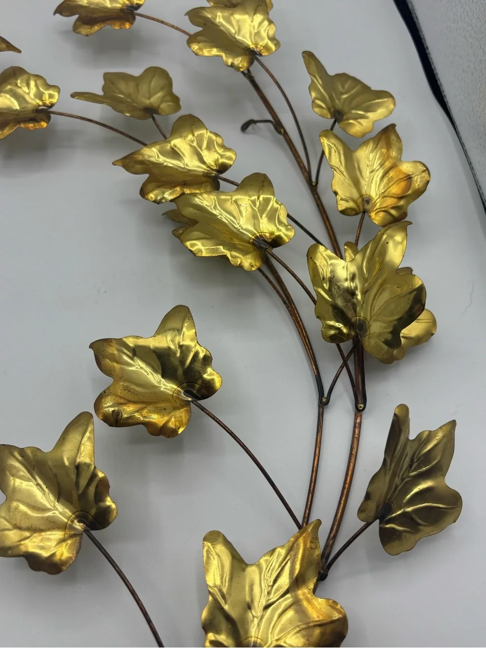 Vintage Metal HOMCO Home Interior Leaves Swag Wall Decor Set Of 2